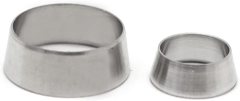 Yoebor Metalwork Stainless Steel 304 Compression Double Ferrule 3/16" Tube OD Sleeve Ring, Pack of 10 Pairs - Image 3